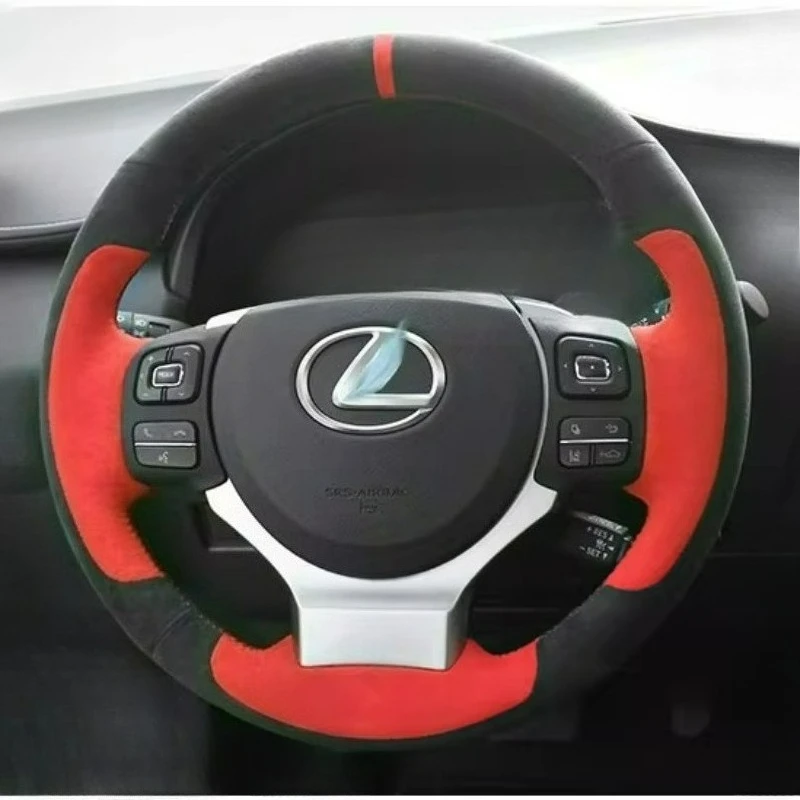 

Чехол на руль из красно-черной замшевой кожи ручной работы для Lexus IS 200t 250 300 350 F Sport RC 350 CT 200h / NX