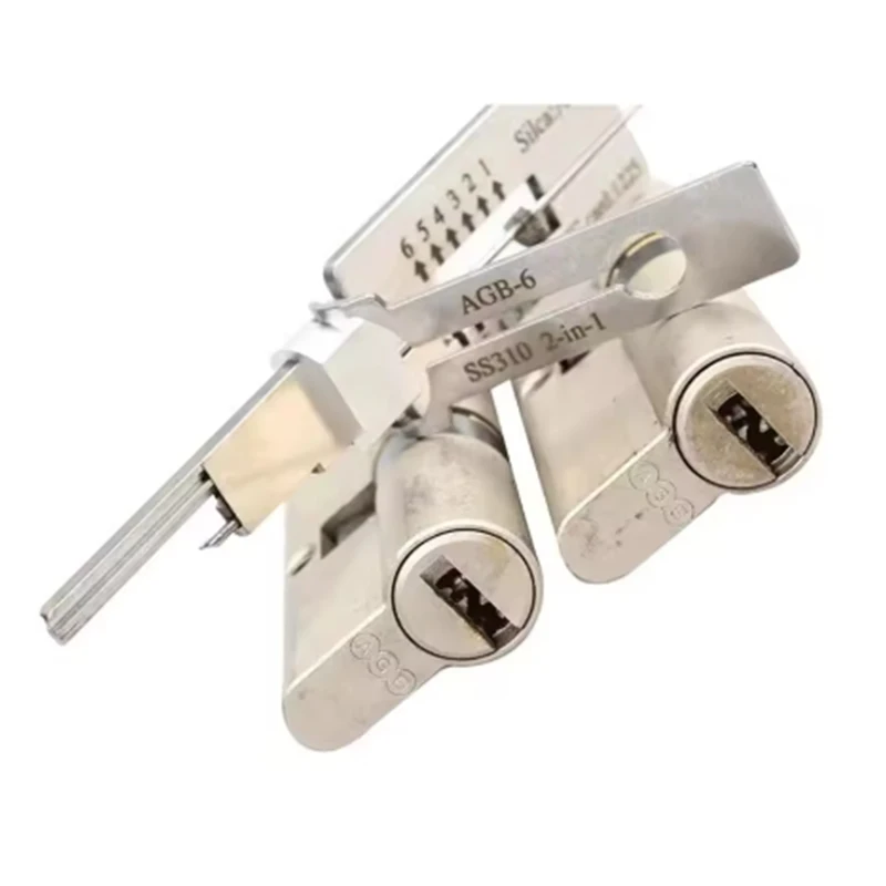 LISHISYLE Lishi Tools SS SS310 AGB 2 in 1 2-In-1 AGB-6 Lock Civil Lock Opening Lock Pick Set Locksmith Tools view 4