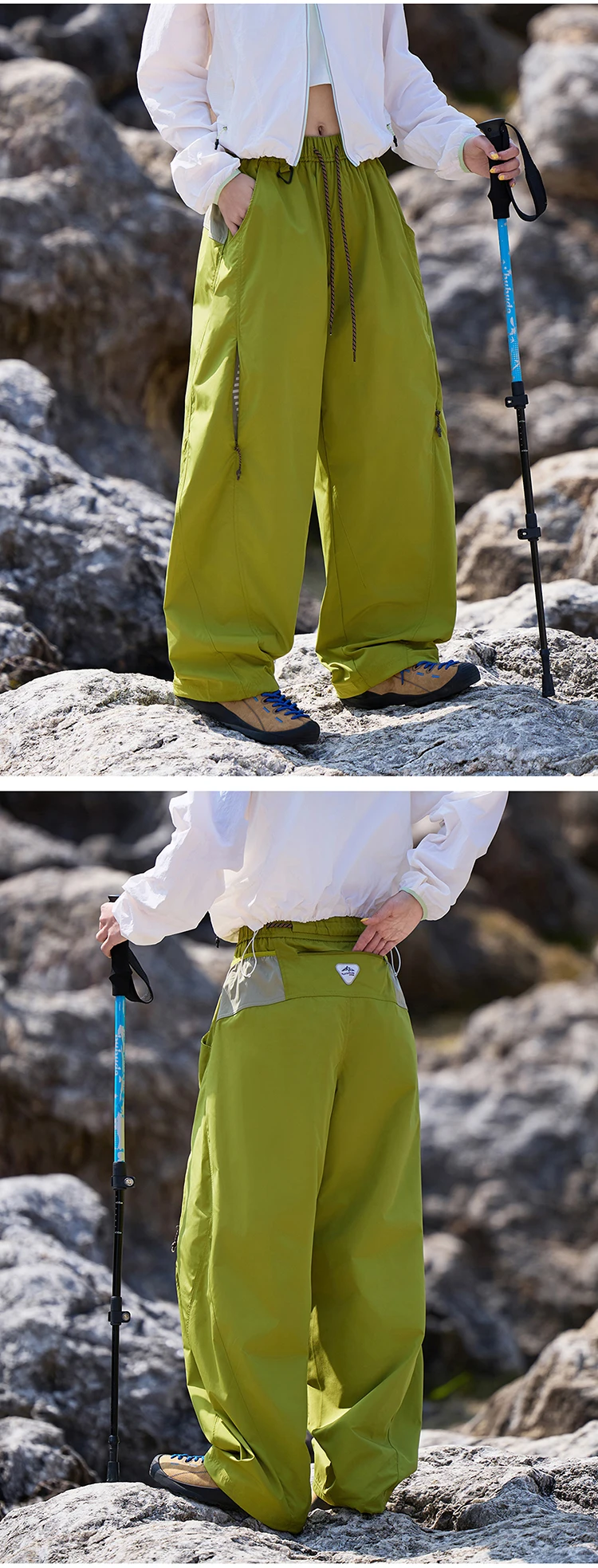 Unisex Outdoor-Wanderhose – Schnell trocknende, locker sitzende Hose mit Kordelzug in der Taille für Camping und Trekking – Detail 5