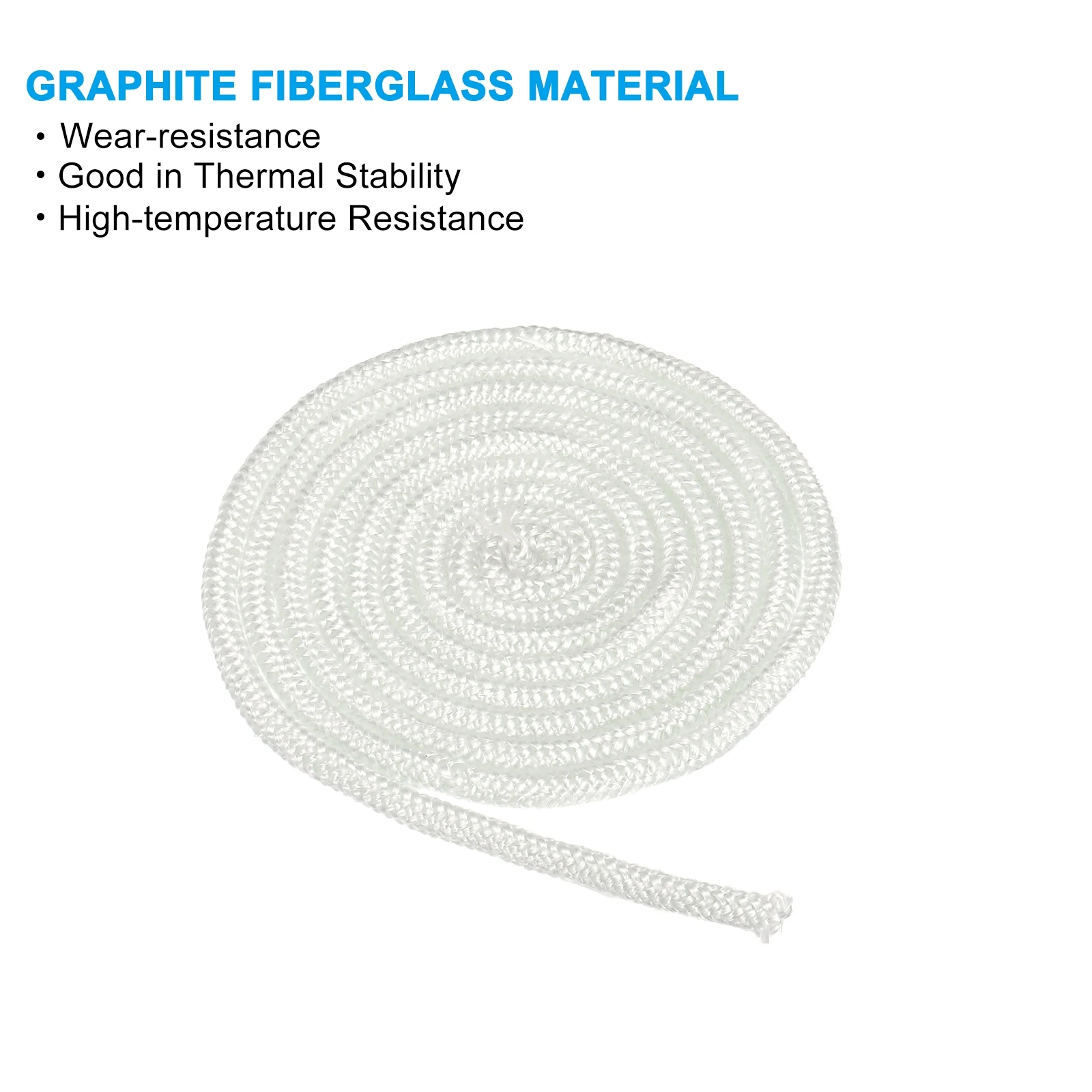 2.2/3 متر موقد الخشب طوقا الألياف الزجاجية مستديرة مقاومة درجات الحرارة العالية ختم حبل استبدال للمواقد باب الموقد الأبيض #4