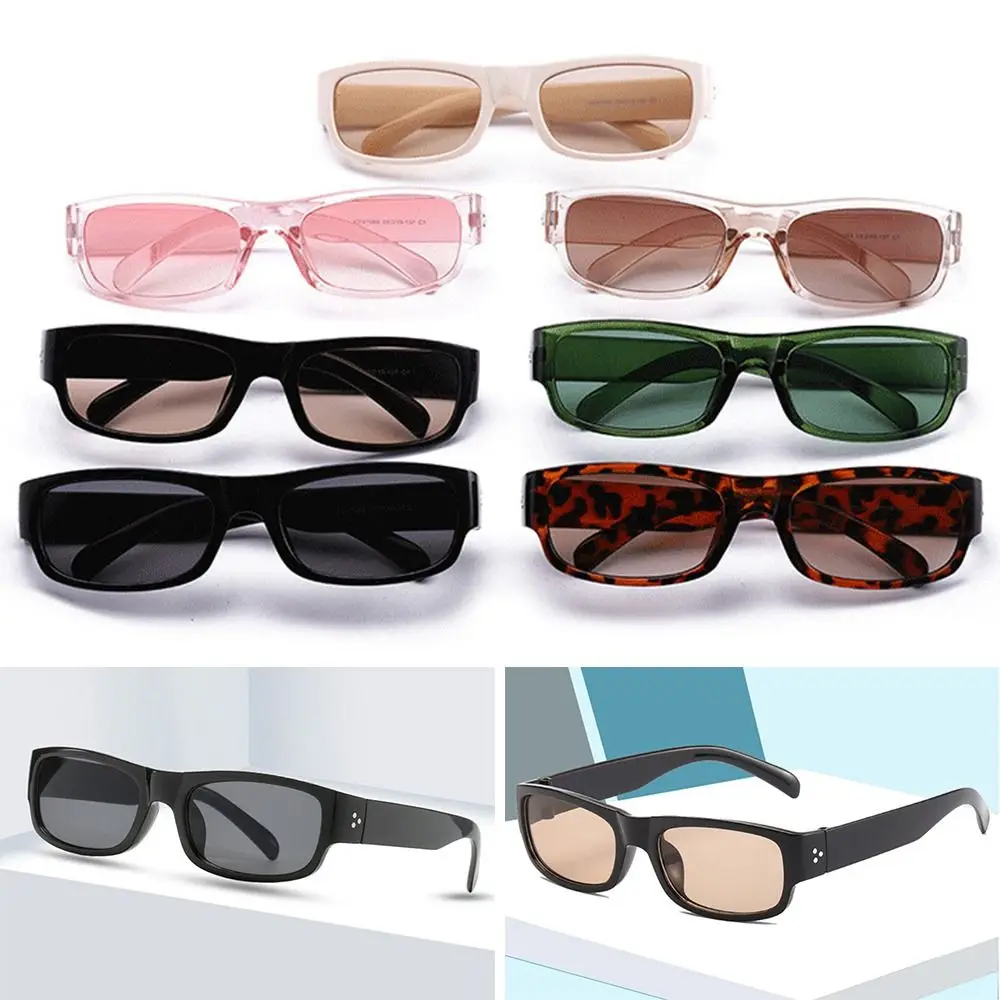 

UV400 Protection Y2K Sunglasses Candy Color Narrow Square Frame Driving Glasses Casual Retro Shades Eyewear Outdoor Street