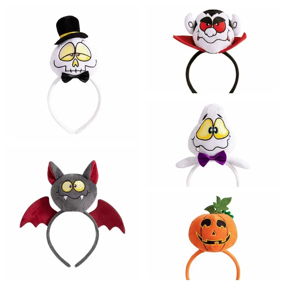 Personalidad calabaza diadema de Halloween esqueleto murciélago aro de pelo de Halloween decoración de Halloween de felpa diadema de dibujos animados Cosplay