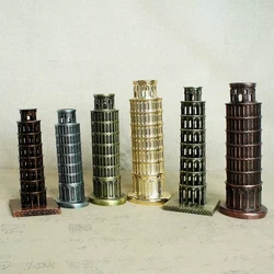Italy The Leaning Tower of Pisa Model World Famous Architecture Landmark Metal Bronze Home Bar Decor Building Model Ornaments