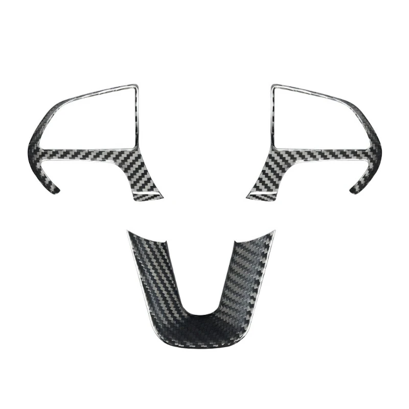 Suitable for 15 to present car steering wheel button frame chin three-piece carbon fiber sticker
