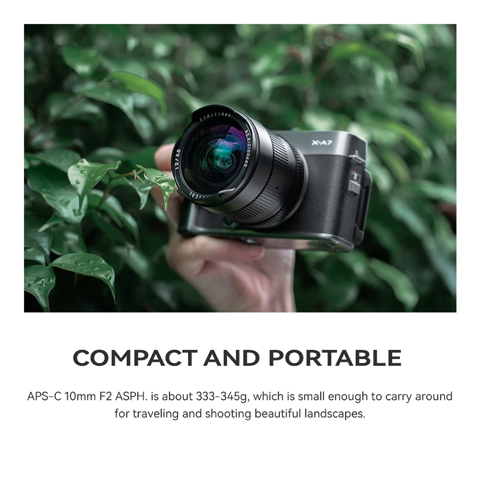 TTArtisan APS-C 10mm F2 ASPH 105 ° 초광각 카메라 렌즈 (소니 E, 후지필름 XF, 니콘 Z, 캐논 EOS R, M43 마운트)