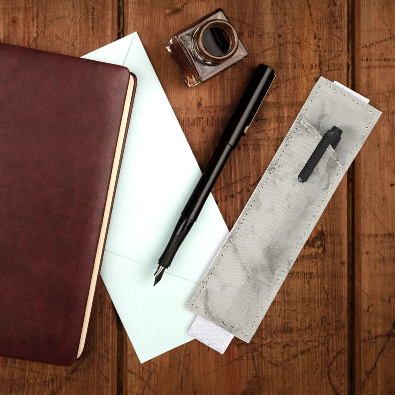 

Notebook Pen Holder PU Elastic Band Case for Journal Planner Meeting Classes Business Trip Pen Pouch Sleeve Protective