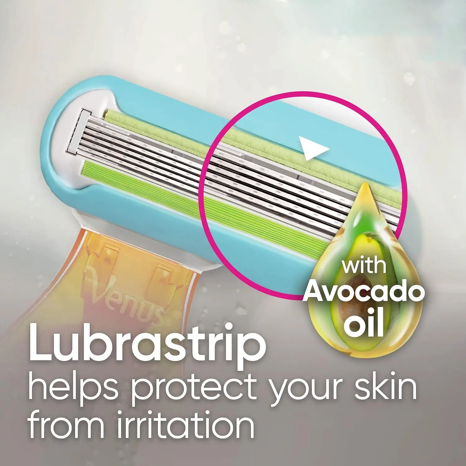 질레트 비너스 여성용 엑스트라 스무스 면도기 5 레이어 블레이드 여행용 휴대용 면도기 핸들 1개 + 블레이드 리필 1개 + 여행용 케이스 1개