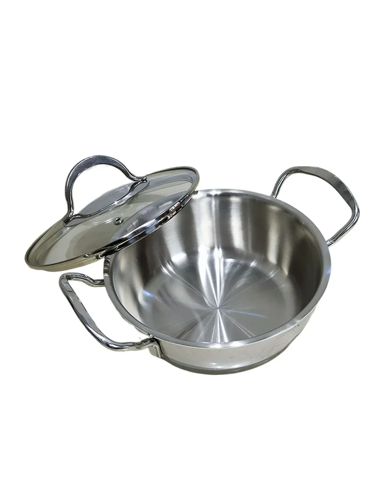 超実用的な18-10ステンレス製両耳ミルクポット、フライパン、調理用多機能鍋、一人用小型スープポット