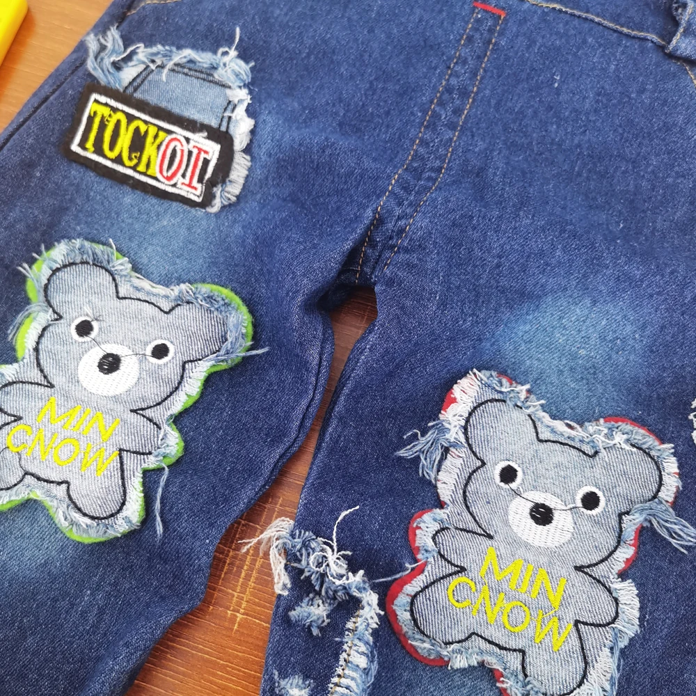 IENENS Toddler Baby tuta ragazzi pantaloni lunghi Cartoon Denim salopette bambini ragazza Jeans tuta vestiti Infant Bottoms 0-3Y