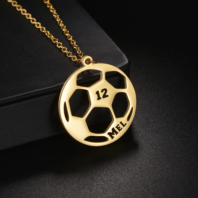 Nextvance Custom Jersey Football Number Name Necklace Personalized Soccer Pendant Stainless Steel Ball Star Fans Sports Jewelry