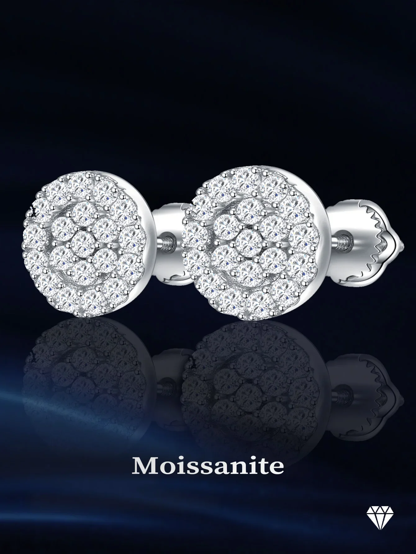 925 Sterling Silver Stud Earring Gra Certificated Earrings Moissanite Round Wedding Birthday Gift  New Trend