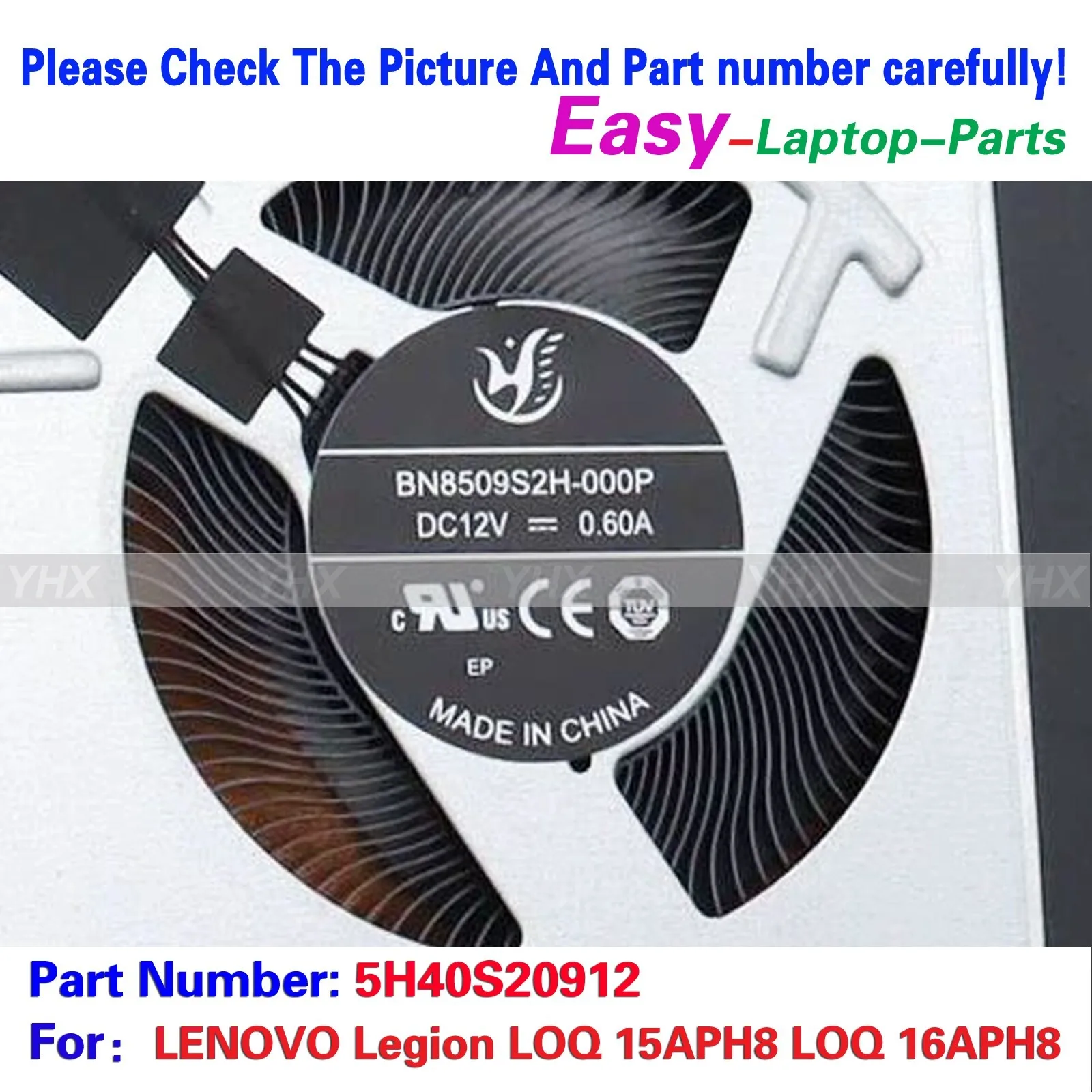 New for LENOVO Legion LOQ 15APH8 LOQ 16APH8 GPU Cooling Fan 5H40S20912-