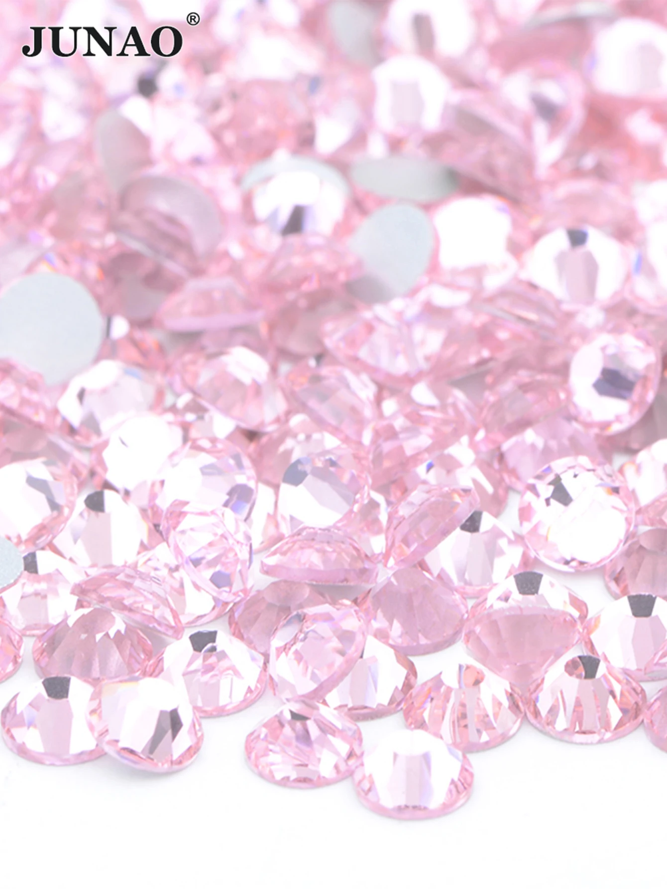 JUNAO Dark Siam ss6 ss10 ss20 ss30 Non Hot-Fix Crystal Beads Nail Rhinestones Applique Flatback Glass Strass Stones For Crafts