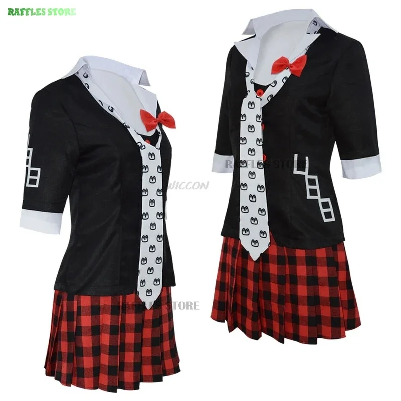 Anime Game Danganronpa: Trigger Happy Havoc Enoshima Junko Cosplay Costume Wig Black JK School Uniform Woman Sexy Party Suit