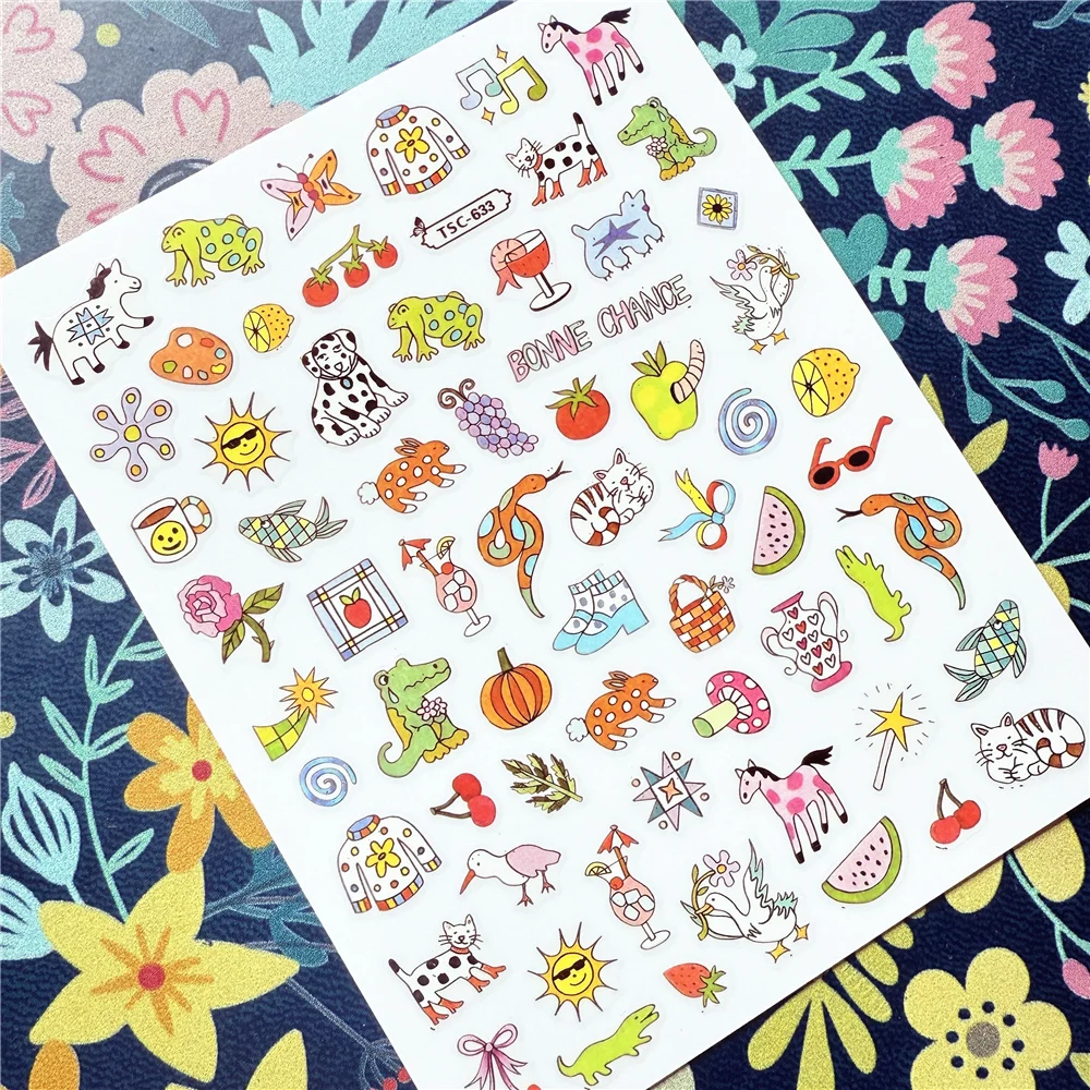 Newest TSC-632 plants and animals Nail Stickers: Blossom Your Style 3d nail art stickers decal template diy nail tool decorati