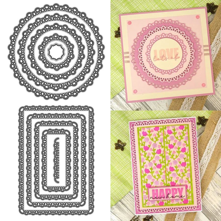 2023 AliliArts Metal Cutting Dies Lace Frame diy Scrapbooking Photo Album Decorative Embossing PaperCard Crafts Die