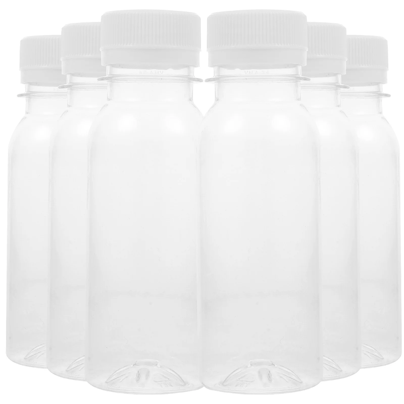 6 Pcs Reusable Juice Bottle for Kids Small Milk Bottles Drink with Lids Transparent Trip