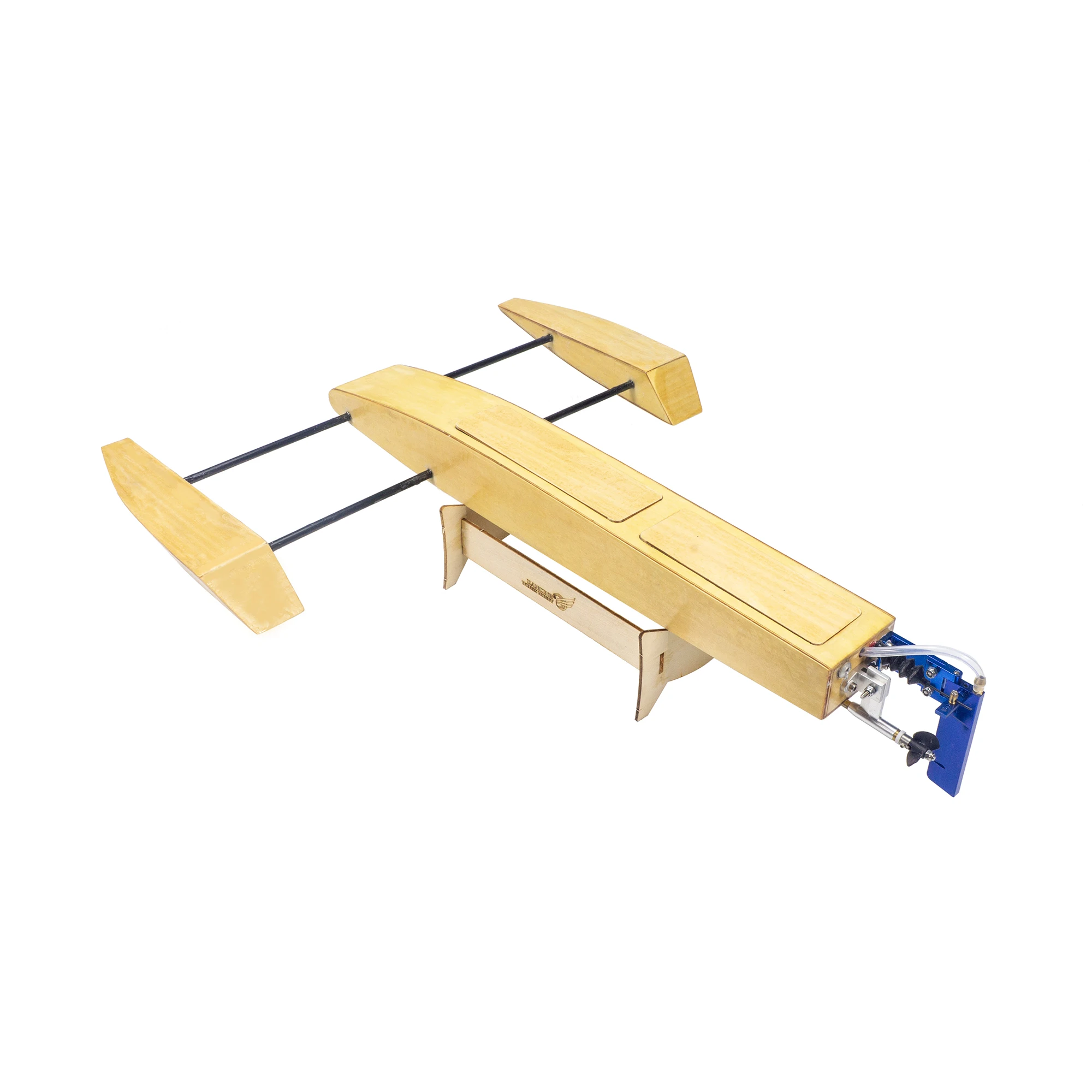

AEO DIY Wooden Outrigger Shrimp Boat RC Speedboat Unassembled Kit Balsa Wood Racing Boat Model Building Set for Adults Hobby