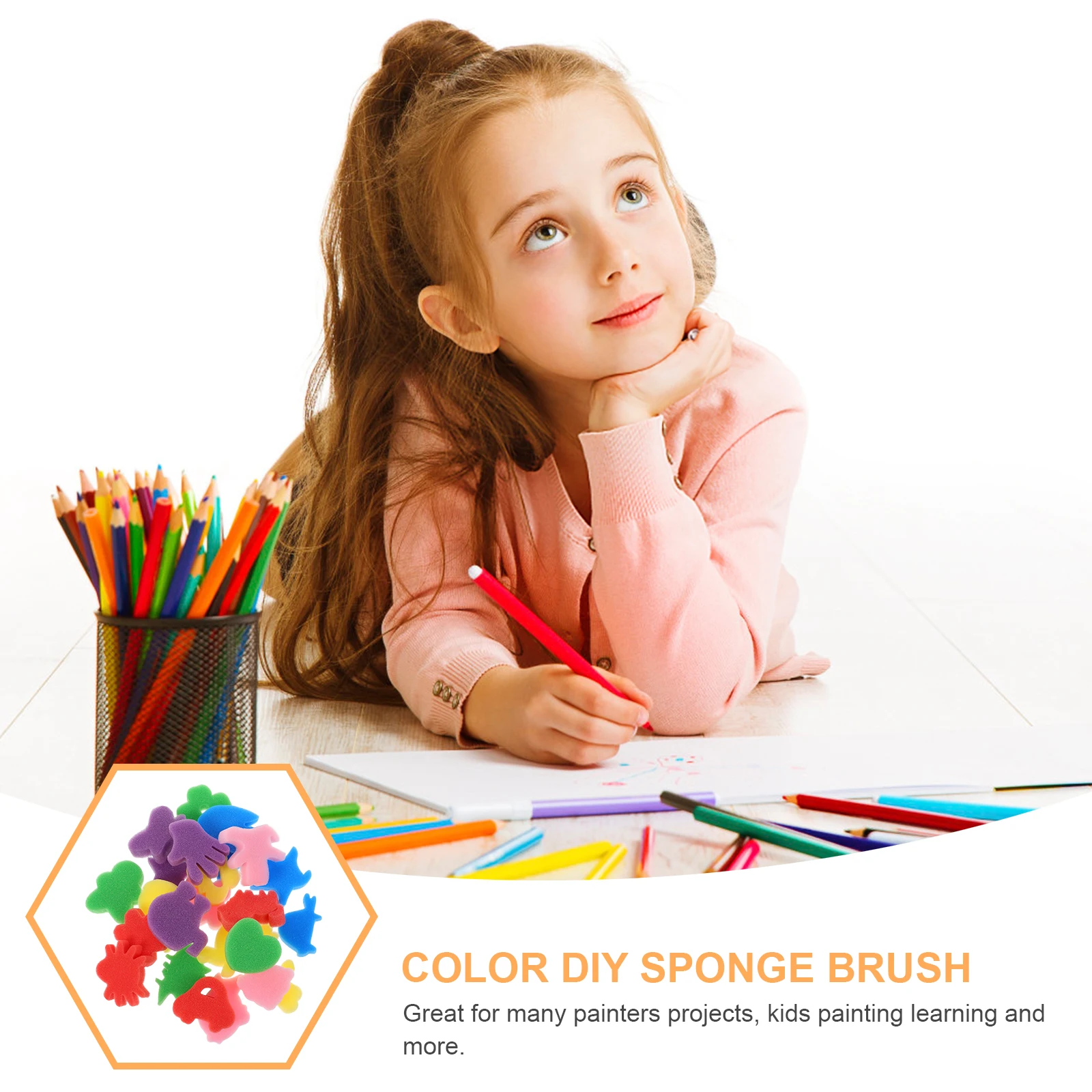

48Pcs Painting Sponge Brushes Durable Doodle Kits DIY Mini Sponge Painting Tools Educational Art Supplies
