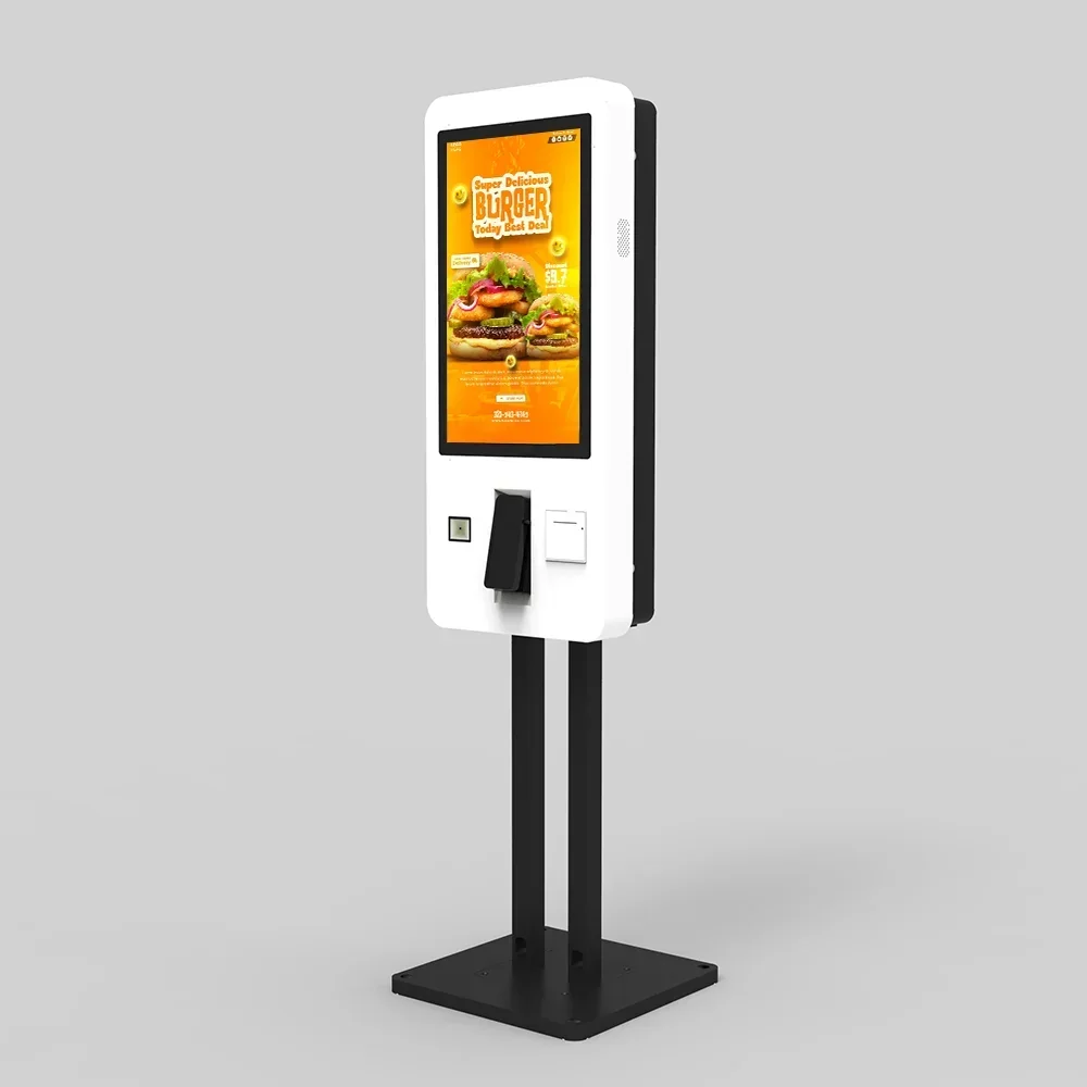 Interactive Self-Order Payment Kiosk | Touch Screen Checkout Terminal for Restaurant Use