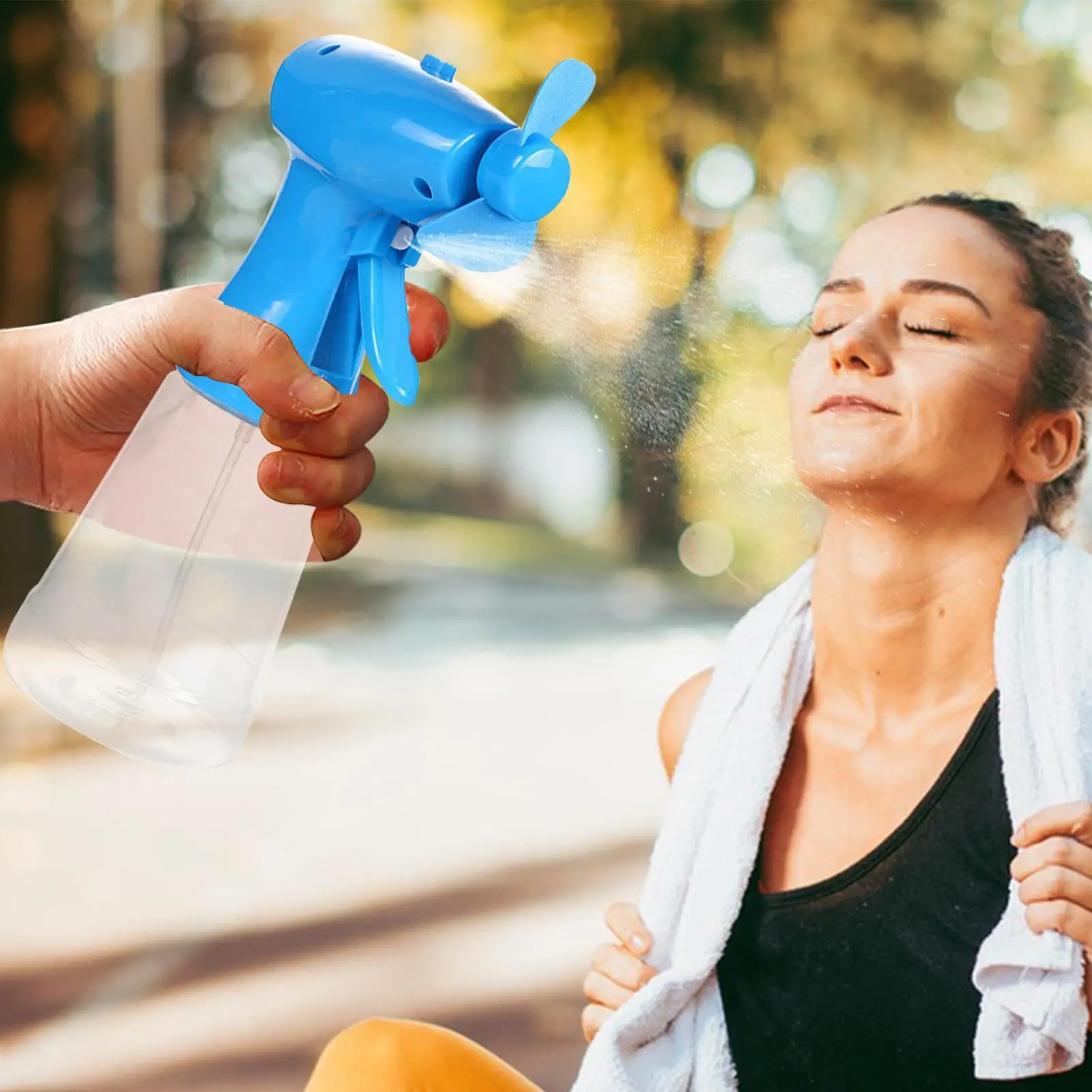 Portable Spray Fan Cooling Fan With 300 ML Water Bottle