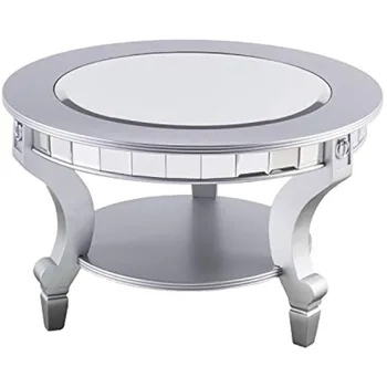 Image Mirrored Round, Coffee Table, Silver