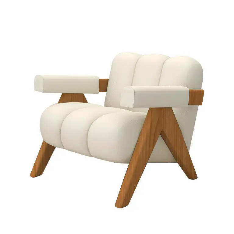 

Nordic new living room solid wood cashmere sofa Japanese single