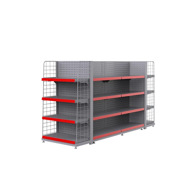 Customized Latest Stationary Grocery Store Food Display Shelf with Shelf Edging