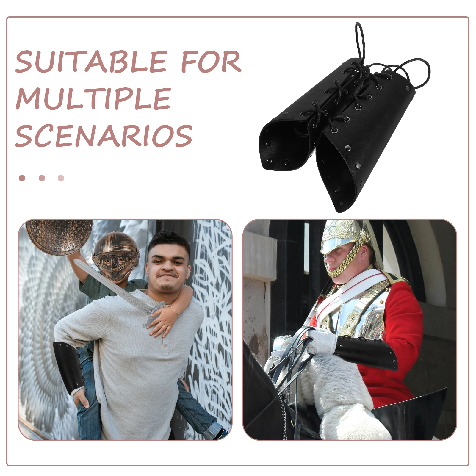 2 Stück mittelalterliche Armschienen, Armmanschette, Cosplay-Armband, Ritterwickel, Vintage-Design, PU-Material, praktische Handwerkskunst