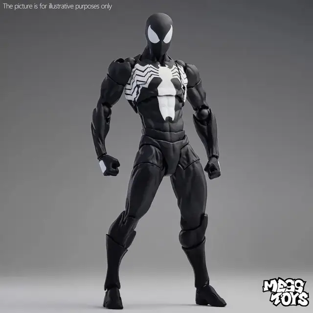Spiderman 15cm Black Suit Neighbor Symbiote Spider Man Black Venom Suit Articulated One:12 Action Figure Model Toys Room Decor 3
