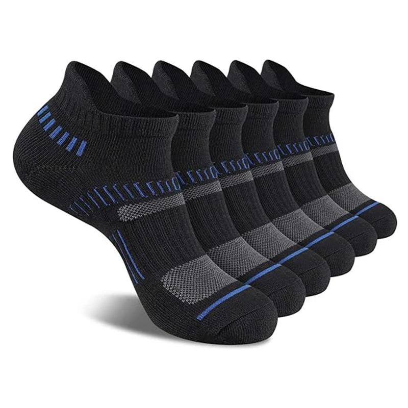 6 pairs of men's oversized summer sports socks suitable for various occasions, breathable fabric, comfortable and durable, versa