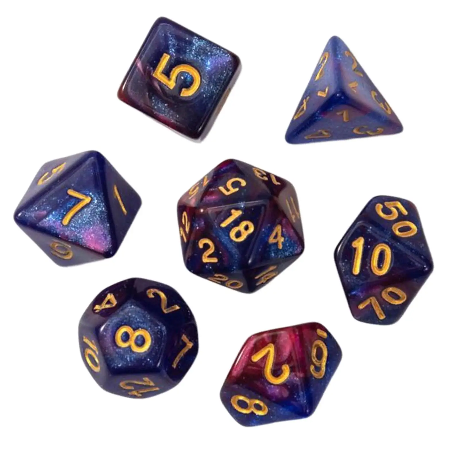 

Acrylic Polyhedral Dices Set Seven Piece Bulk Multi Sided Dice for Tabletop Role Playing Board Game Props