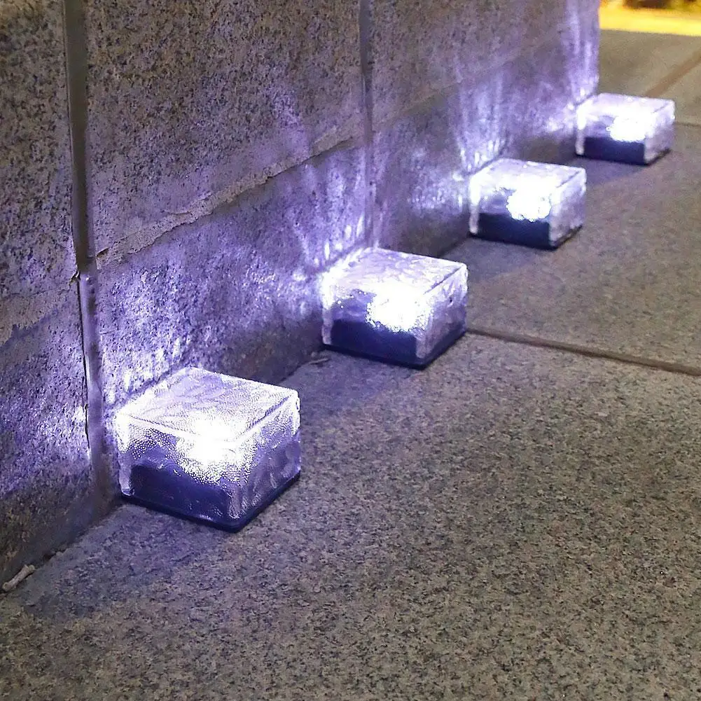 LED Solar Lawn Garden Light Ice for CUBE Brick Lights Outdoor Landscape Decorations