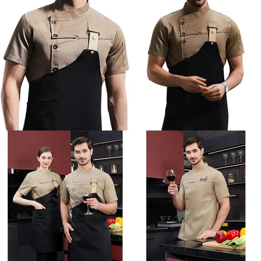 

Breathable Vented Chef Jacket & Apron Set for Men's Fashion in Uniform Style