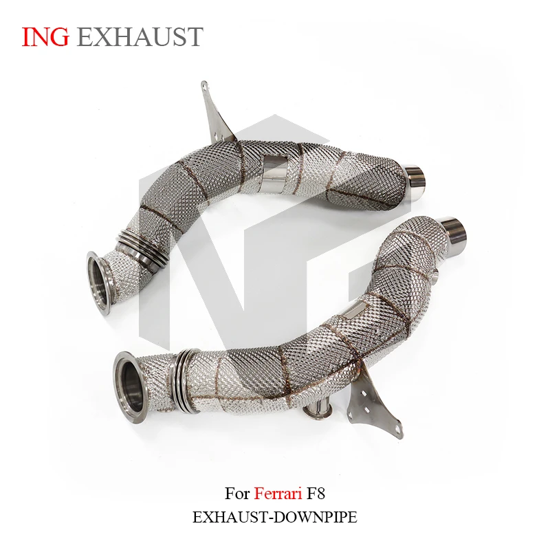 ING Exhaust Downpipe Catalyzed for Ferrari F8 V8 Car Vehicle Air Converter High Flow Up Engine Power Tube Performance System