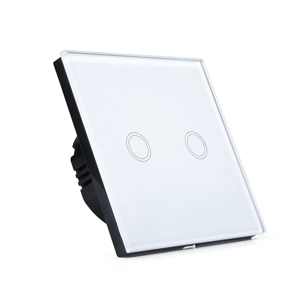 Smart Touch Wall Switch White Tempered Glass LED Backlight Wireless Timing Control for Home Light Office Hotel