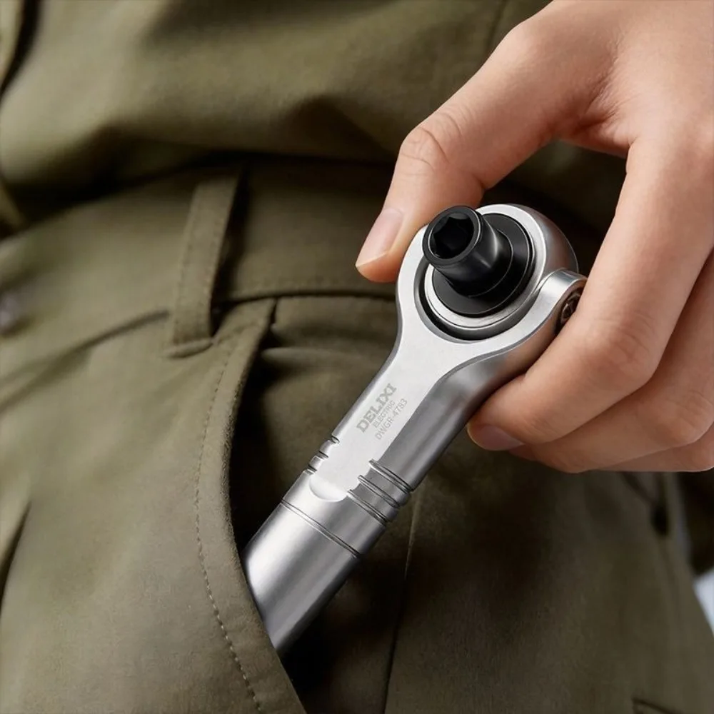 Universal Ratchet Wrench 6.3mm Forward and Reverse Wrench Magnetic Professional Tool Detachable Wrenches Portable Hand Tools