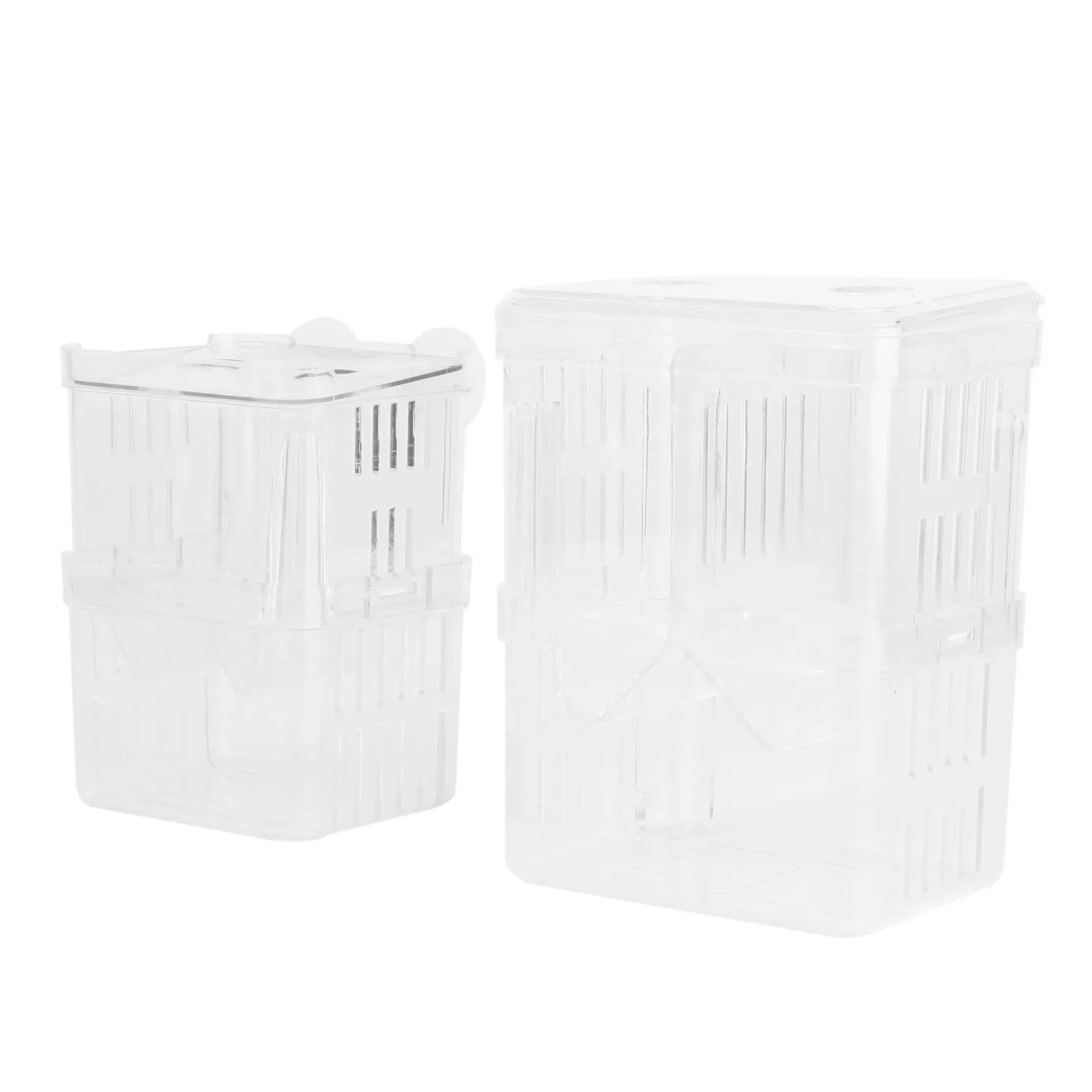 

2Pcs Transparent 2-Layer Fish Breeding Box for Viviparous Spawning Fry Hatching and Juvenile Protection Aquarium Breeding
