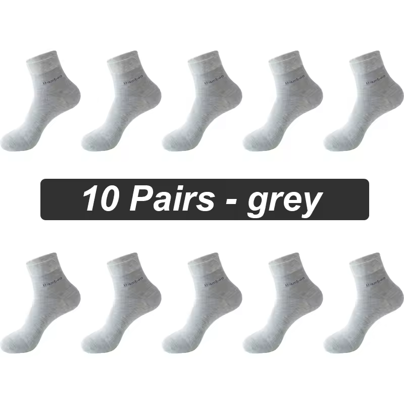 10Pairs Bamboo Fiber Socks Men Casual Business Anti-Bacterial Comfortable Breatheable High Quality Sock Male Plus Size EU38-46 - Image 10
