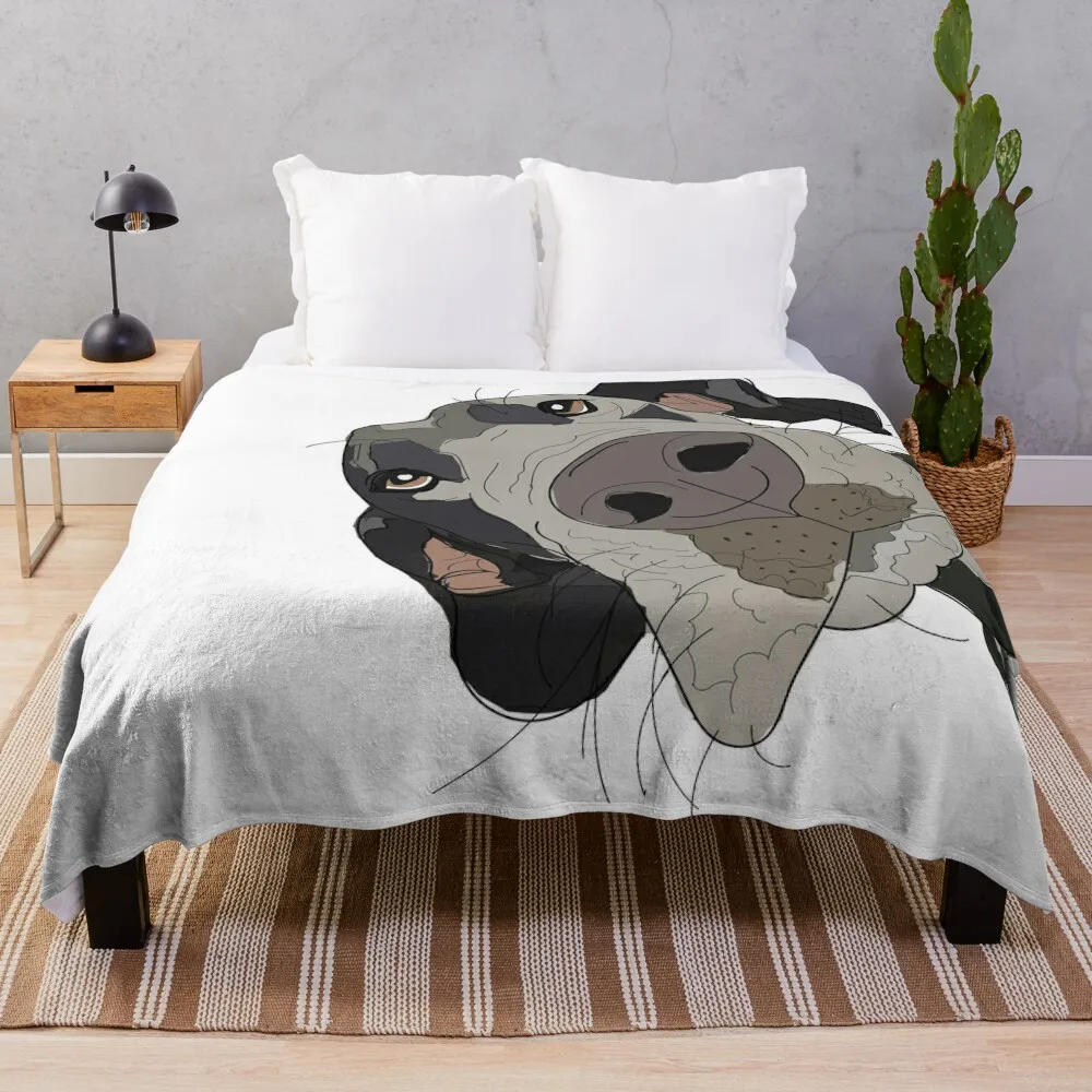 

Great Dane In Your Face Dog Throw Blanket Flannel Furrys Blankets