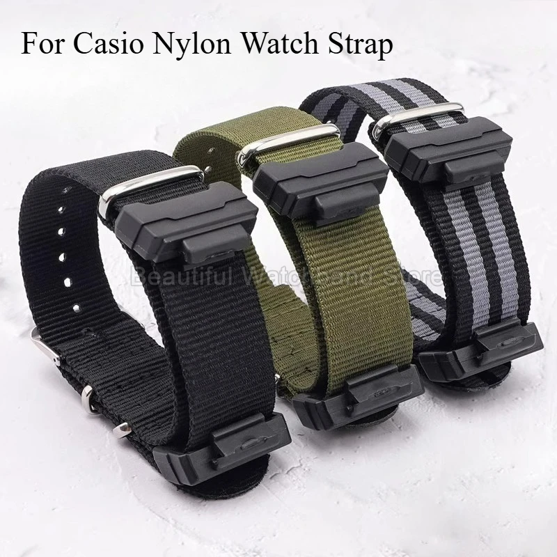 Para ​ ​ Casio G-SHOCK Pulseira de nylon GD-100/110/120/350 GM-5610 Fivela especial à prova de abrasão flexível preto verde laranja ​ ​   Pulseira de relógio