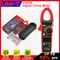 UNI-T UT216C 600A Digital Clamp Meters AC DC Current Auto Range Multimeters NCV V.F.C Diode LCD Flashlight Temperature Tester