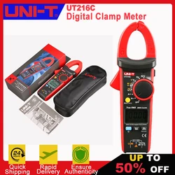 UNI-T UT216C 600A Digital Clamp Meters AC DC corrente Auto Range multimetri NCV V.F.C diodo LCD torcia Tester di temperatura