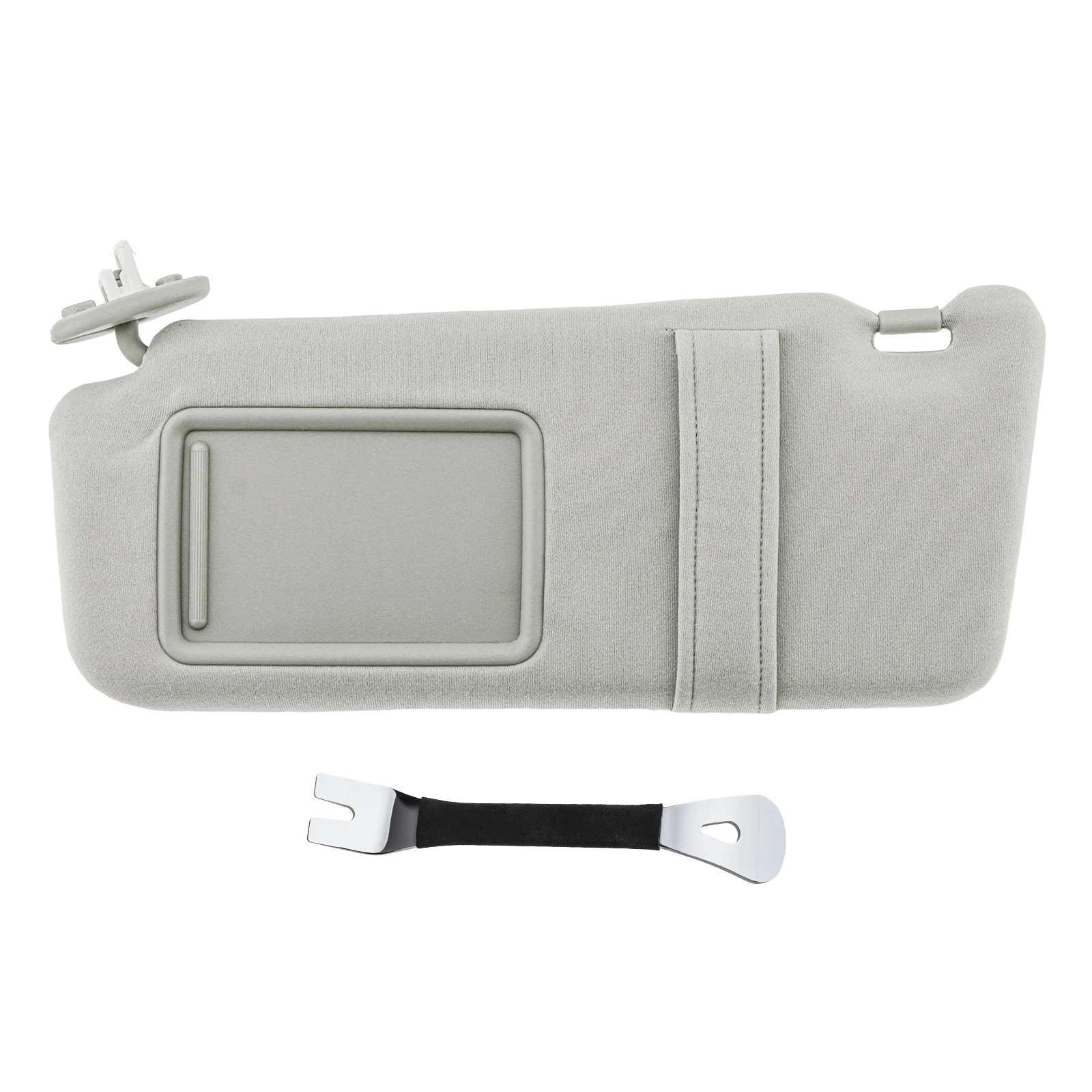 74320-0T020-B1/0T022-B1/0T021-B1 Left Driver Side Gray Interior-Safe Rounded Edge Car Sun Visor Fit for ToyotaVenza with Pry Bar