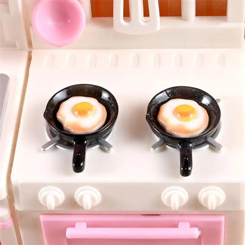 5 jogos/saco simulação casa de bonecas pan omelete garfo molho tomate modelos em miniatura diy para cozinha jantar talheres crianças brinquedo decoração