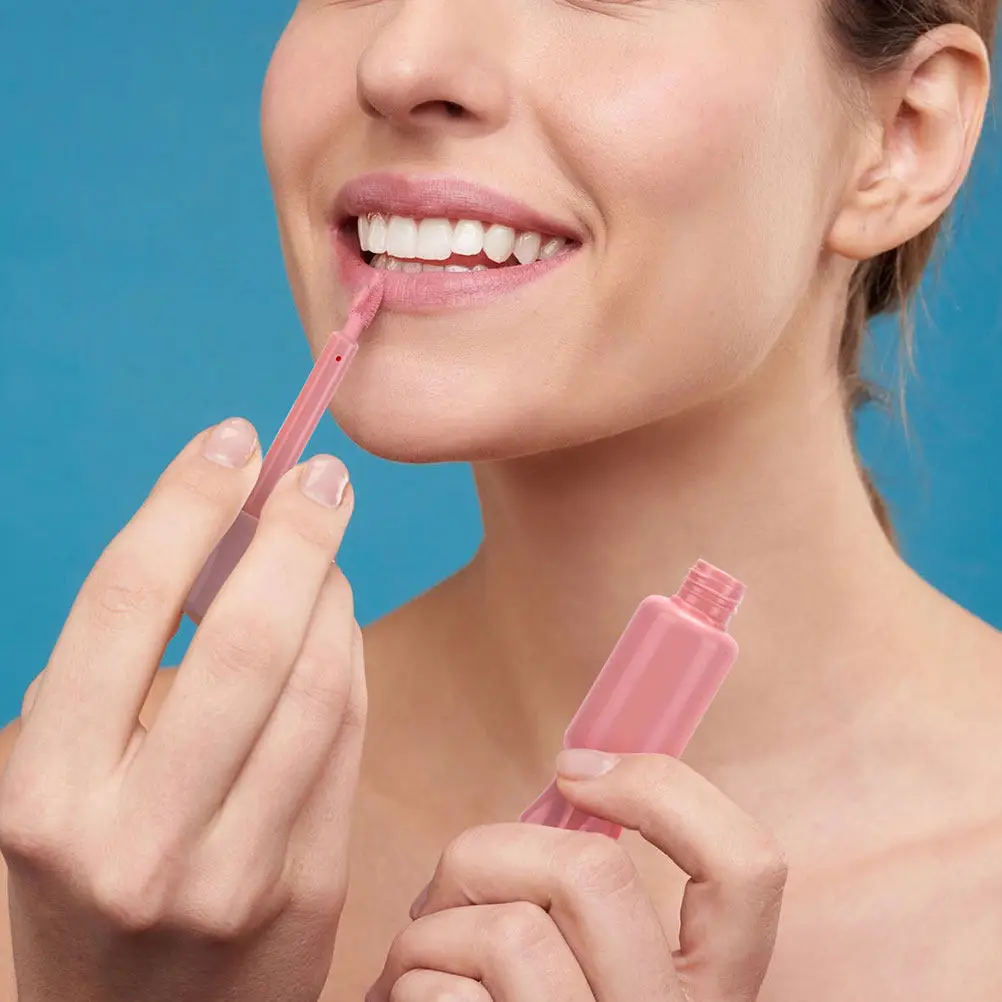 

16Pcs Lip Gloss Tube Set Candy-Shaped Pink Plastic Lip Glazes Tube with Brush Head Leak-Proof Design for Travel Daily Use