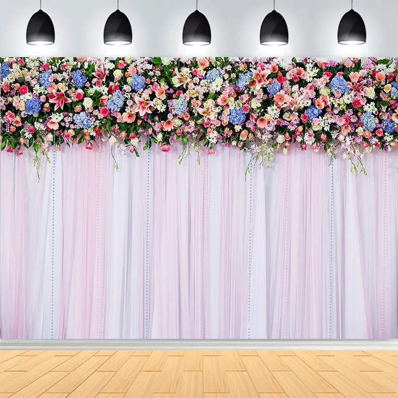 Flower Wall Valentine's Day Rose Photography Backdrops Props Wedding Ceremony Kids Birthday Party Photo Studio Background CV-01