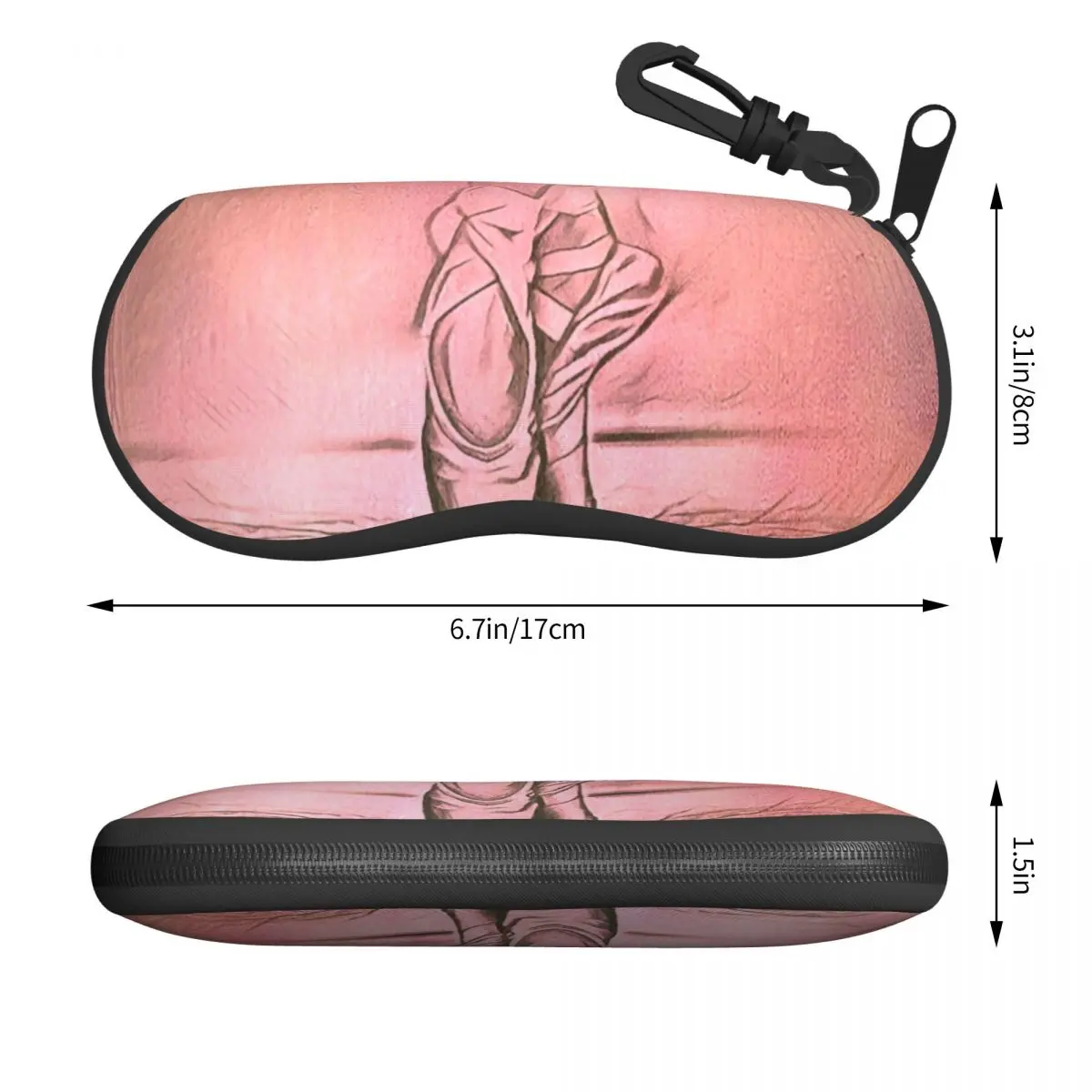 Custom Ballet Shoes Pink Shell Eyeglasses Protector Cases Fashion Sunglass Case Ballerina Dancer Glasses Bag