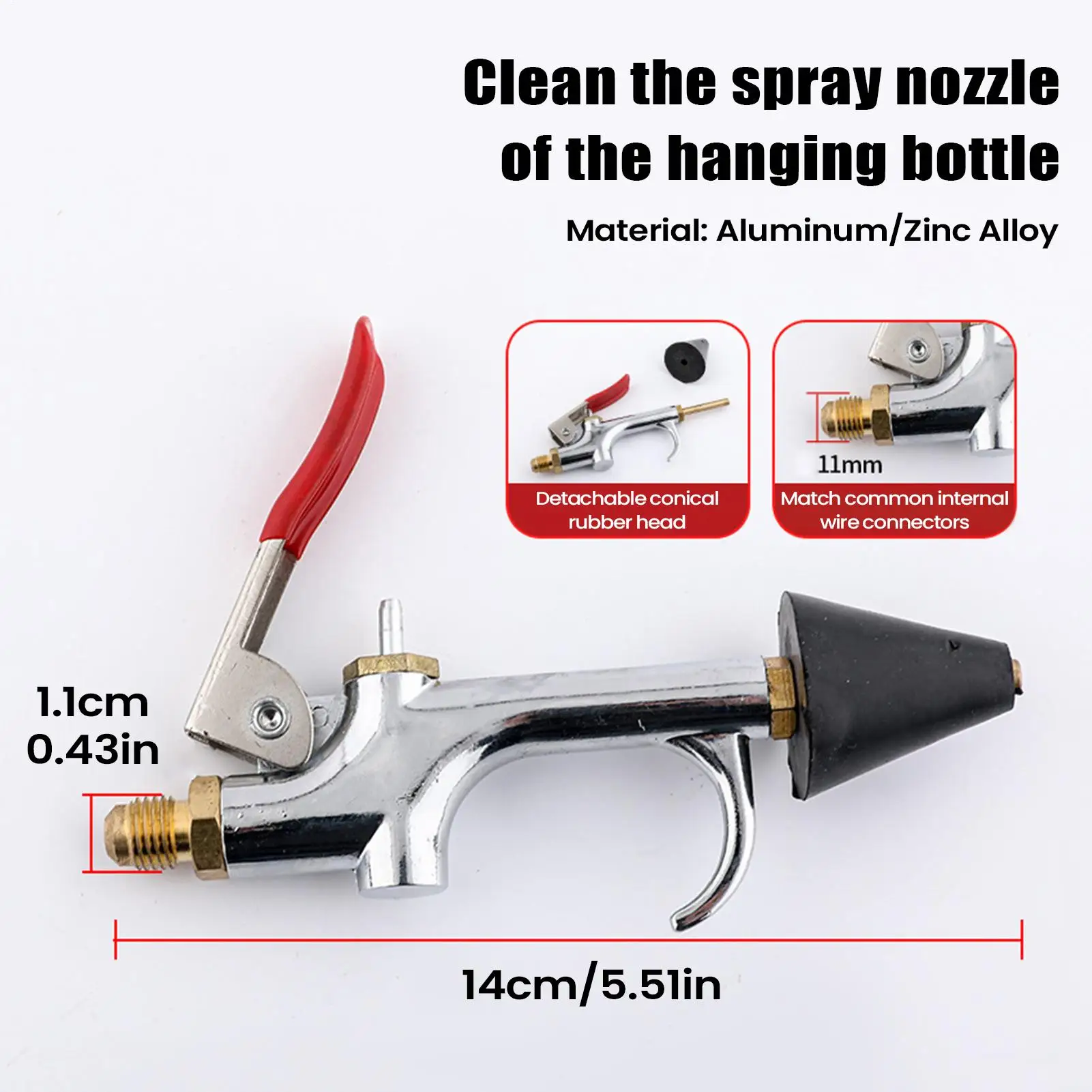 Air Compressor Nozzle Alloy Detailing Adapter Car Blower Nozzle Vent Cleaner Tool for Truck Vehicle Automotive Pickup SUV Home