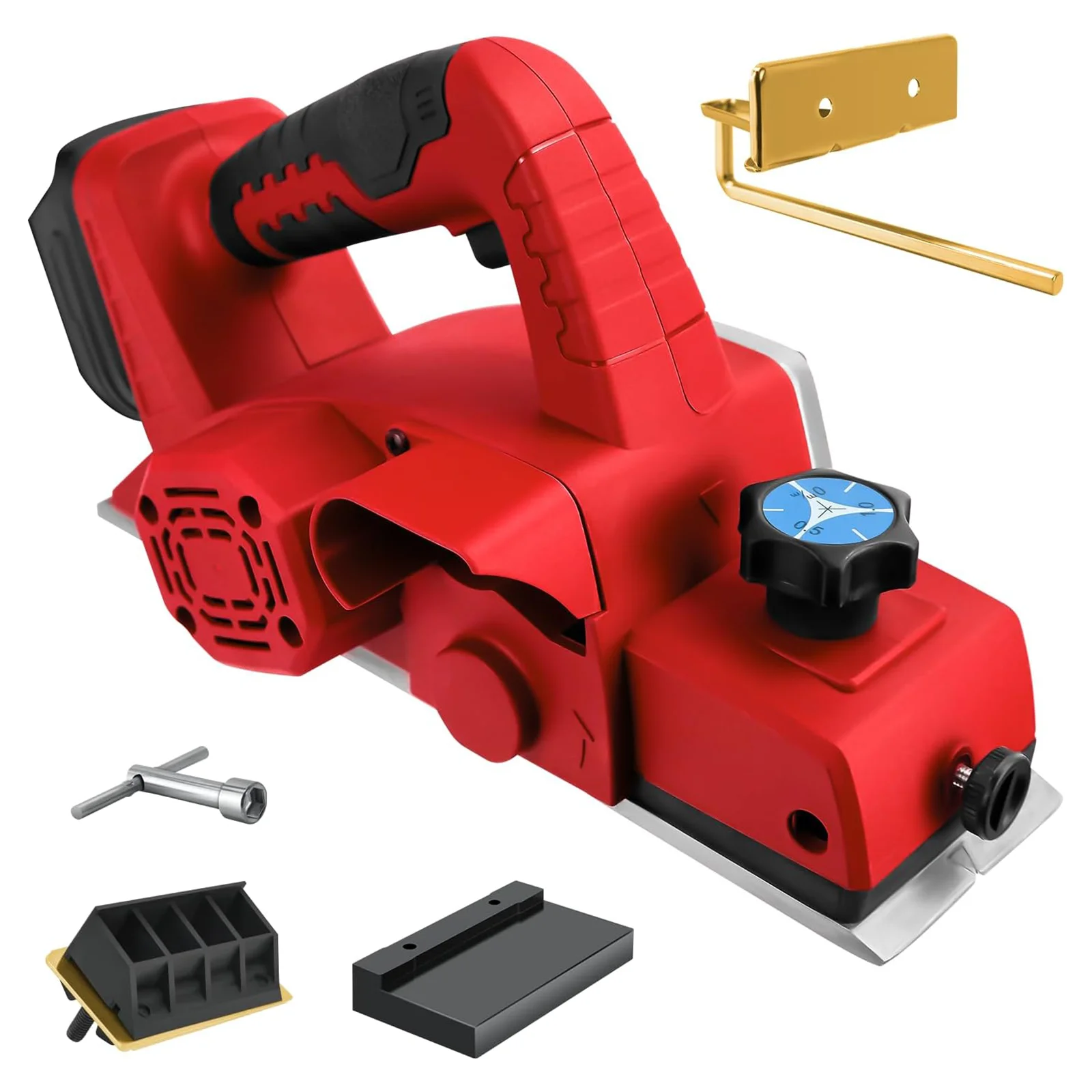 

LaiPuDuo Cordless Handheld Planer 15000RPM Brushless Electric Wood Planer Woodworking Tool DIY for Milwaukee 18V Battery Pin